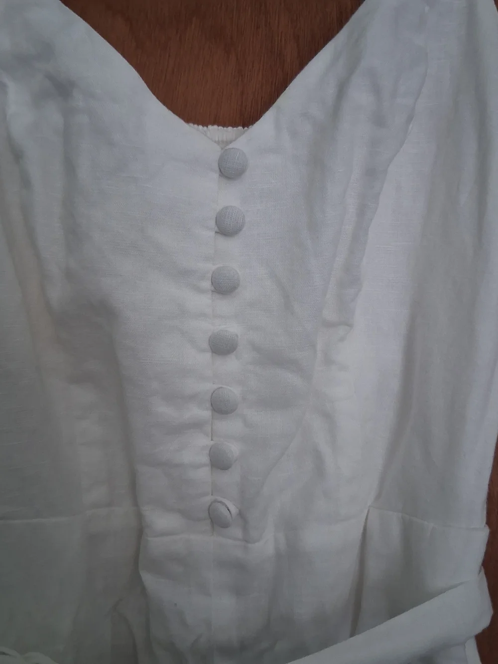 Banana Republic White Sleeveless  Linen Cotton Blend  Jumpsuit 0